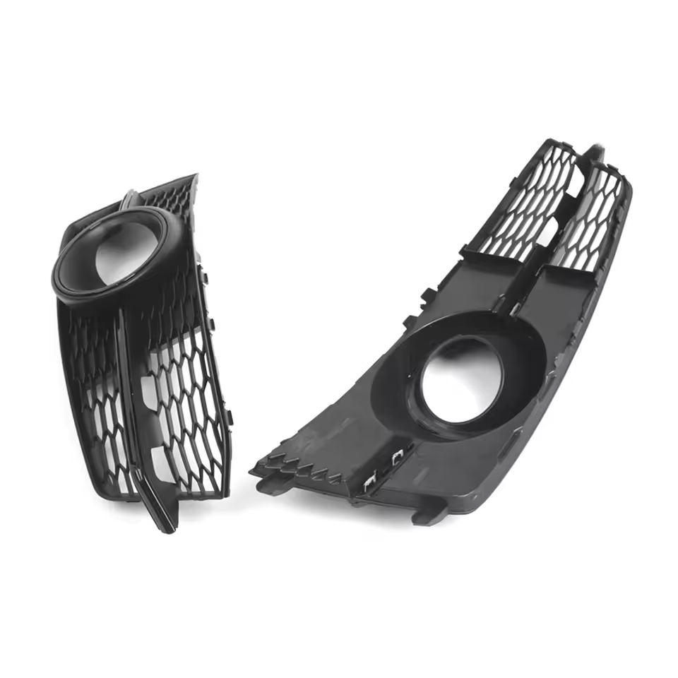 Audi A6 S-Line / S6 C7 Facelift Gloss Black Fog Light Grills (2016-2018)