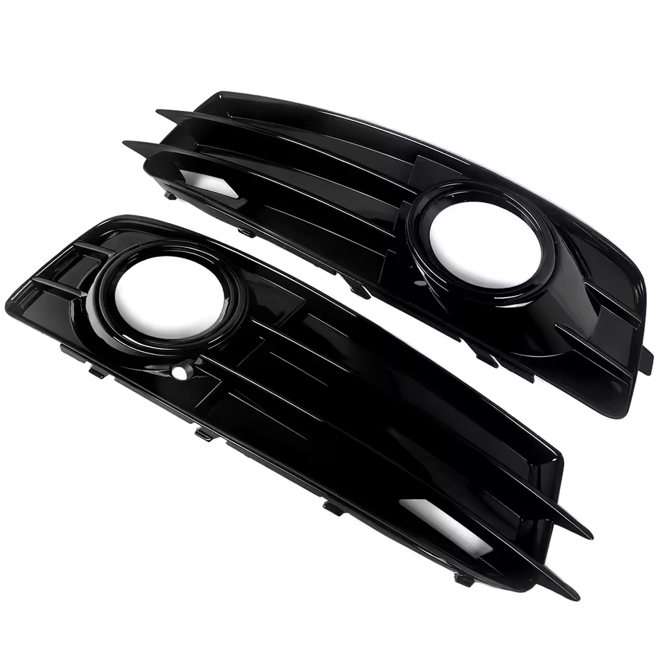 Audi A3 8P S-Line Gloss Black Fog Light Grills (2008-2012)